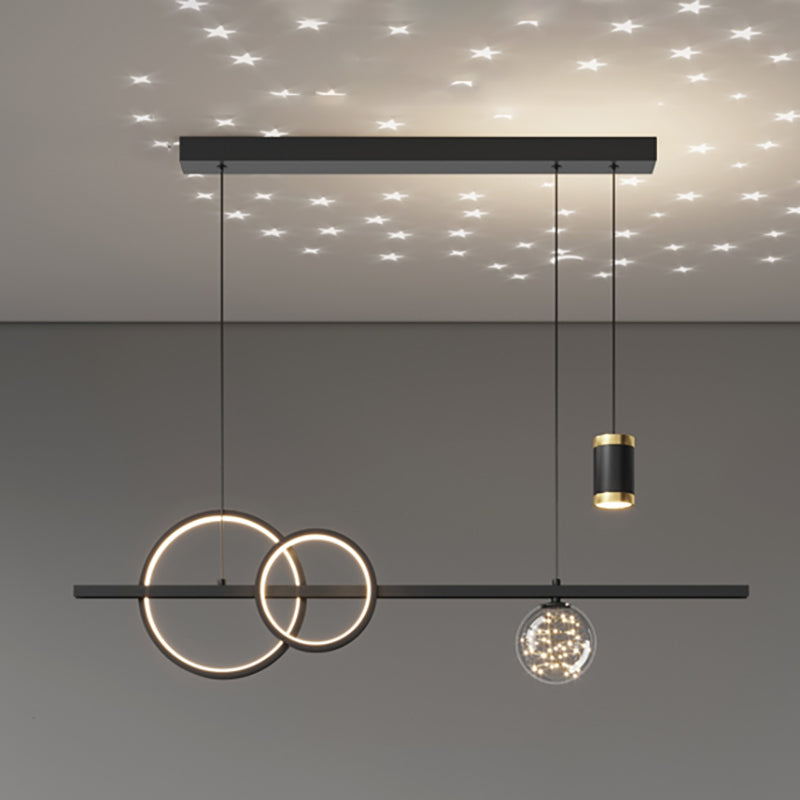 Simple Dining Chandelier Light Modern Style Metal Pendant Lamp Fixture for Dining Room