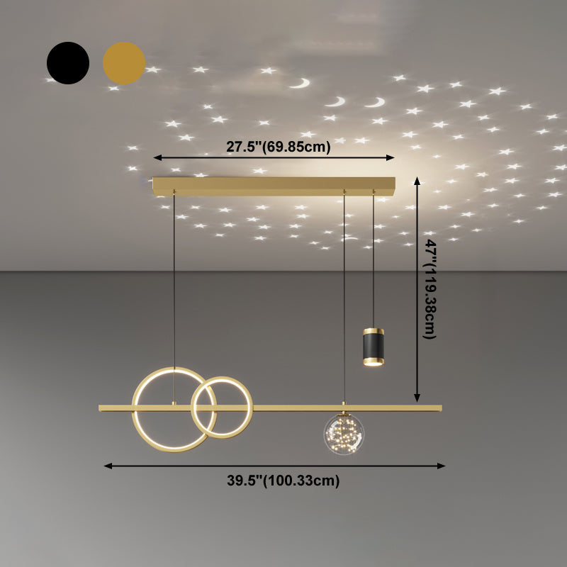 Simple Dining Chandelier Light Modern Style Metal Pendant Lamp Fixture for Dining Room