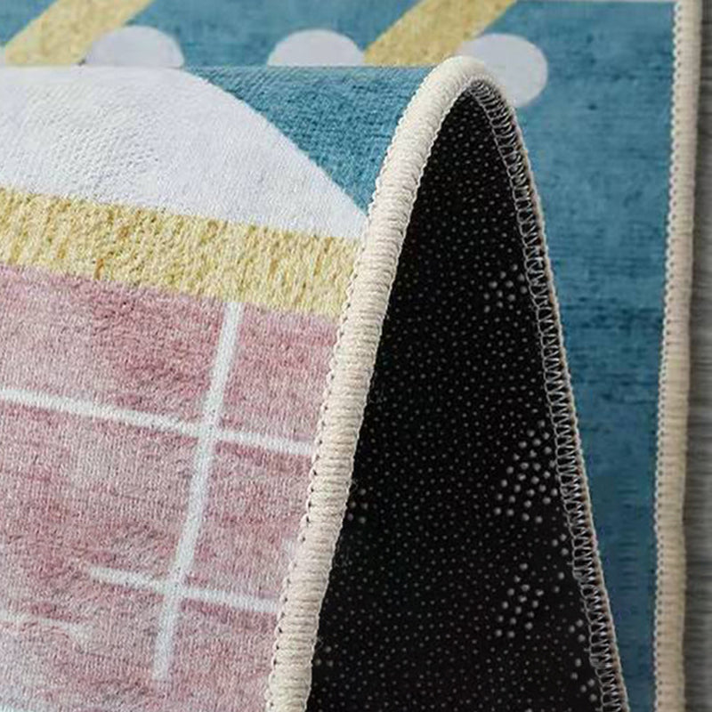 Light Gray Modern Rug Polyester Color Piece Rug Non-Slip Backing Rug for Home