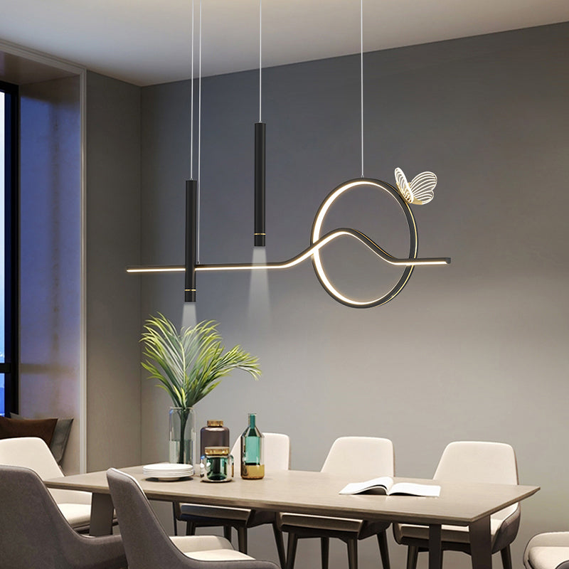 4-Light Geometric Island Lighting Fixtures Contemporary Metal Island Lighting Ideas