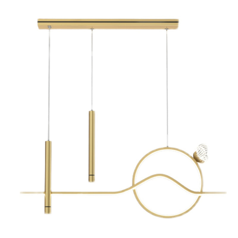 4-Light Geometric Island Lighting Fixtures Contemporary Metal Island Lighting Ideas