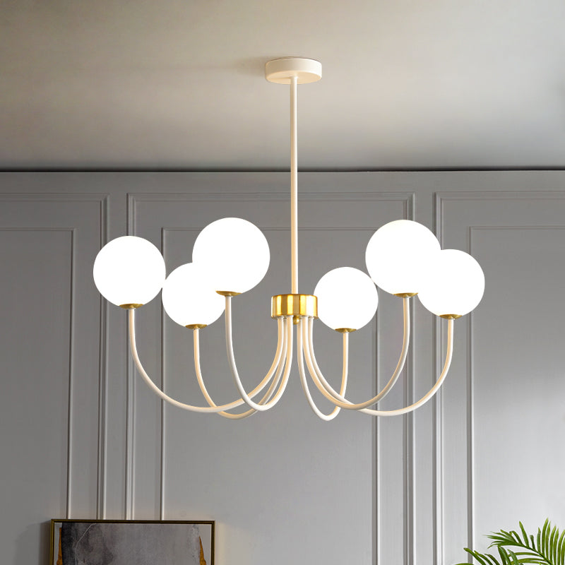 White Iron Hanging Pendant Lights Modern Hanging Lamps for Dining Room