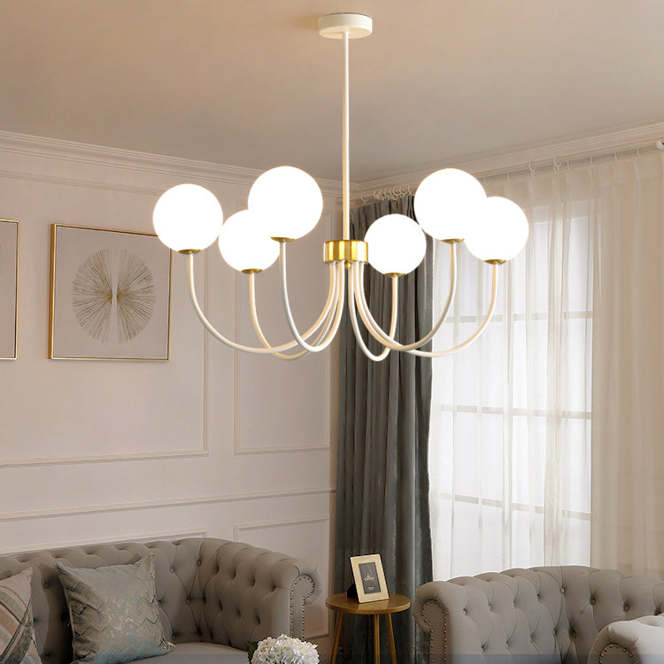 White Iron Hanging Pendant Lights Modern Hanging Lamps for Dining Room