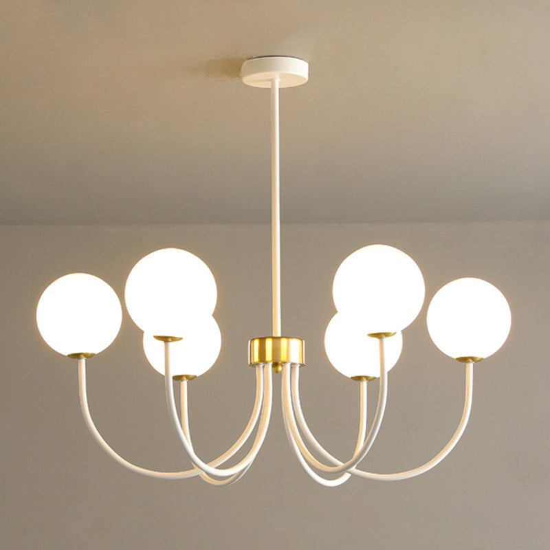 White Iron Hanging Pendant Lights Modern Hanging Lamps for Dining Room