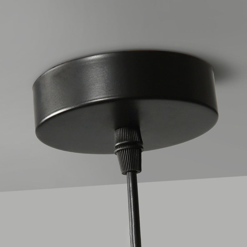 Modern Iron Pendant Light Globe Glass Hanging Lamp for Dining Room