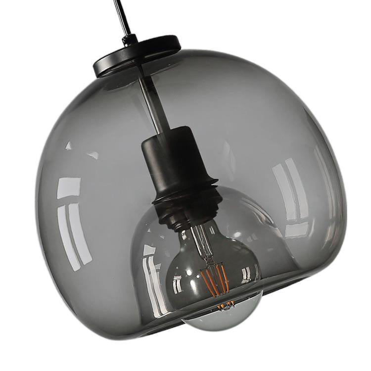 Modern Iron Pendant Light Globe Glass Hanging Lamp for Dining Room