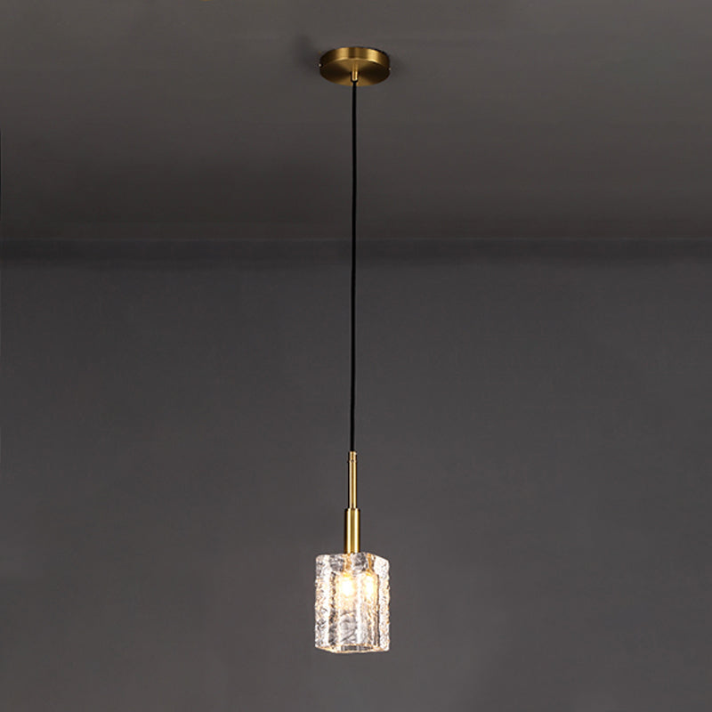 Crystal Cylindrical Hanging Lights Modern Style Hanging Mount Fixture for Bedroom