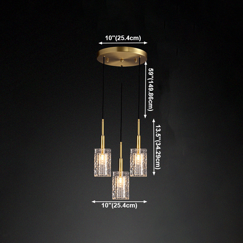Crystal Cylindrical Hanging Lights Modern Style Hanging Mount Fixture for Bedroom