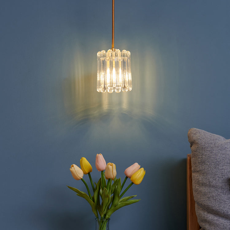 Crystal Hanging Lights Modern Style 1 Head Hanging Mount Fixture for Bedroom