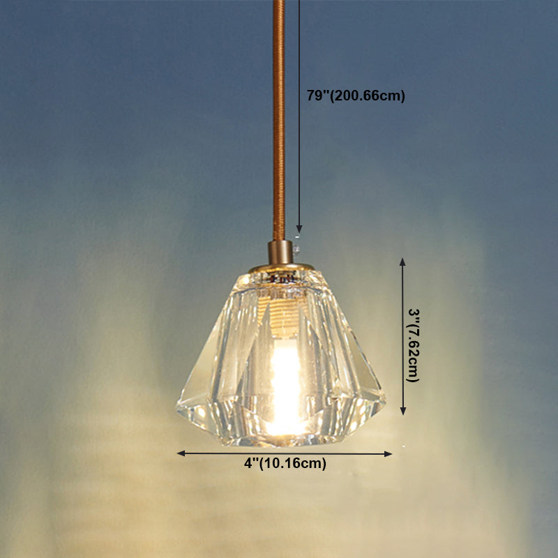 Crystal Hanging Lights Modern Style 1 Head Hanging Mount Fixture for Bedroom