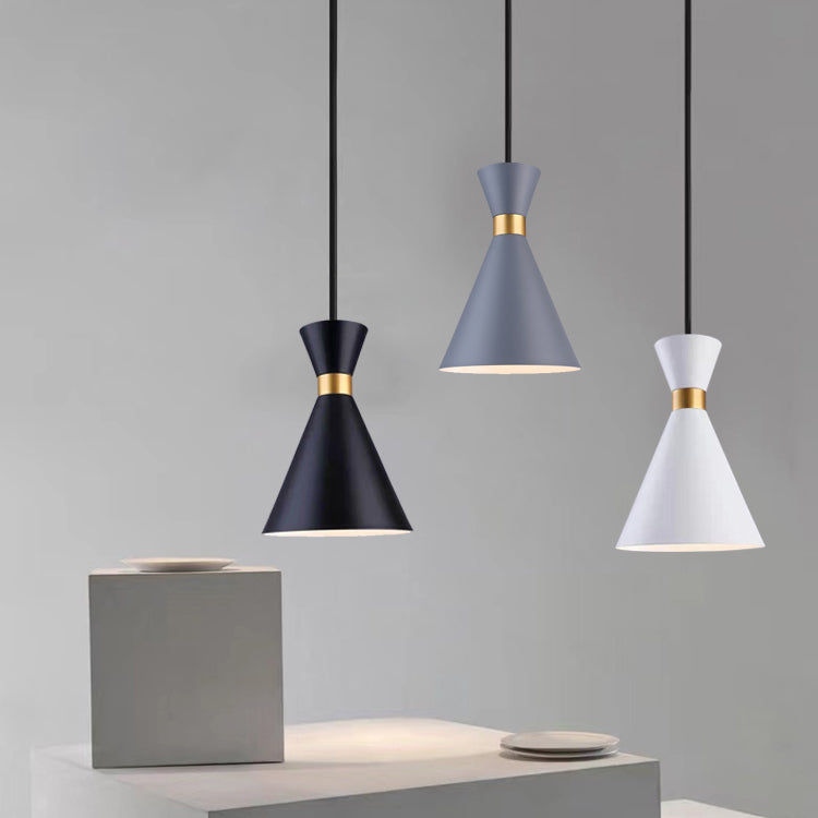 Metal Cone Hanging Lights Modern Macaron Style 1 Head Hanging Mount Fixture for Bedroom