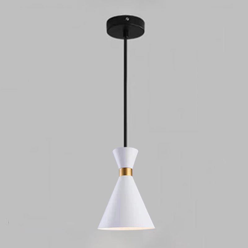 Metal Cone Hanging Lights Modern Macaron Style 1 Head Hanging Mount Fixture for Bedroom