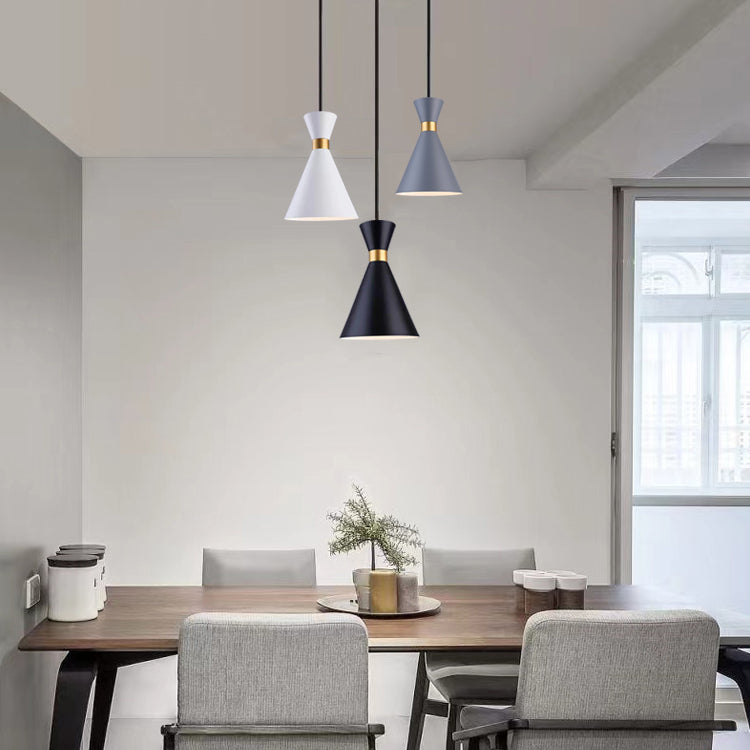 Metal Cone Hanging Lights Modern Macaron Style 1 Head Hanging Mount Fixture for Bedroom