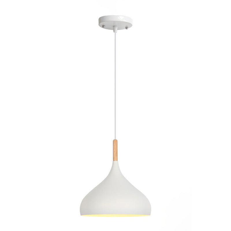 Pot Cover Shape Hanging Lighting Modern Metal 1 Light Pendant Lamp for Living Room