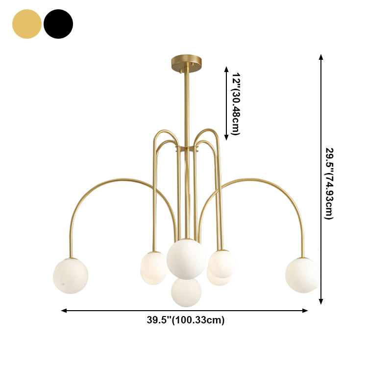 Modern Metal Chandelier Light Multi-Head Suspension Pendant Lamp for Living Room