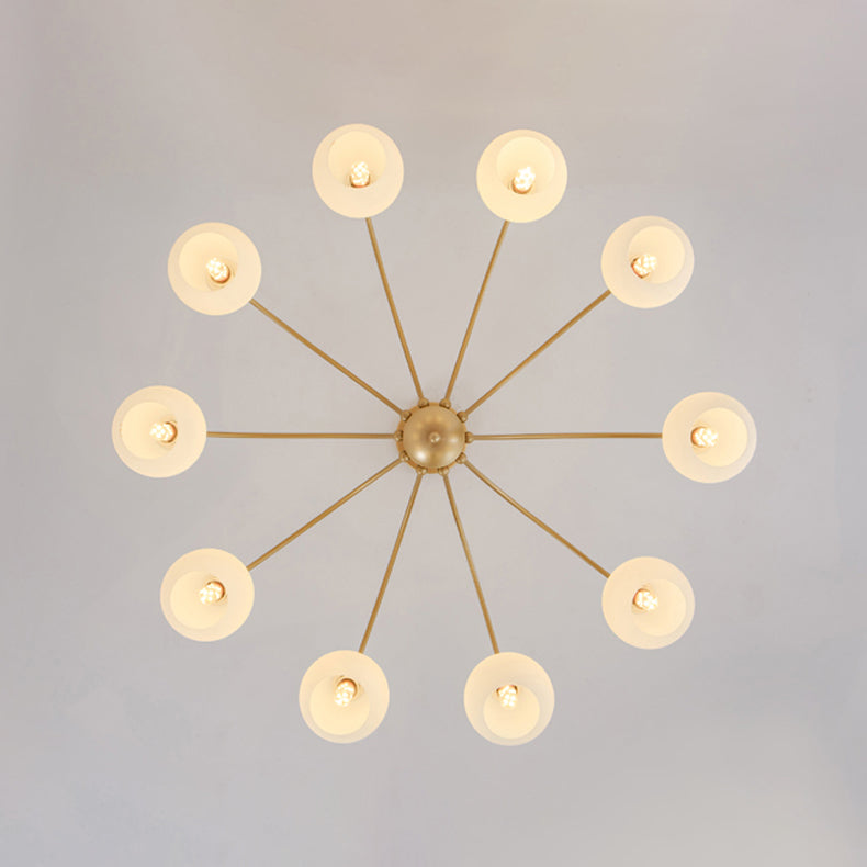 Modern Glass Chandelier Light Globe Shade Multi-Head Pendant Lamps for Living Room