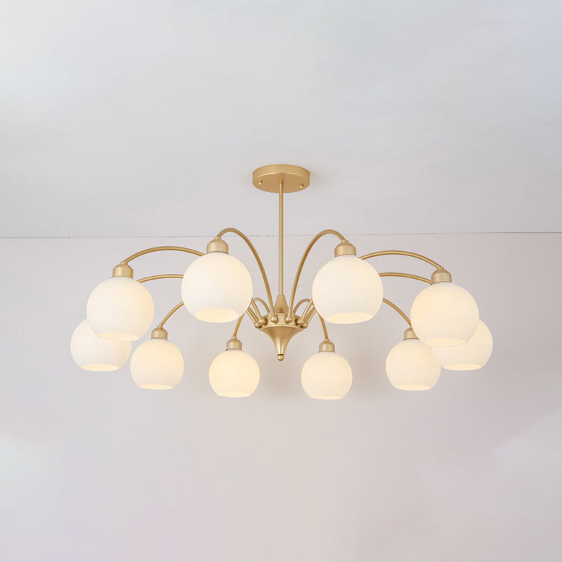 Modern Glass Chandelier Light Globe Shade Multi-Head Pendant Lamps for Living Room