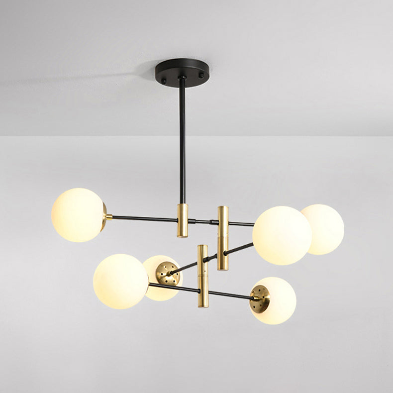 Modern Metal Chandelier Light Fixtures Black Multi-Head Suspension Pendant Lamps for Living Room
