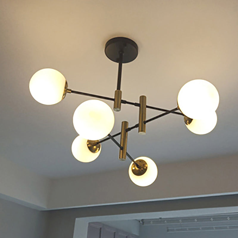 Modern Metal Chandelier Light Fixtures Black Multi-Head Suspension Pendant Lamps for Living Room