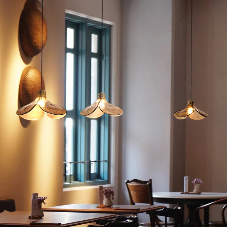 Luce a sospensione in vetro ambra in stile industriale Antique 1 lampada a sospensione leggera per sala da pranzo