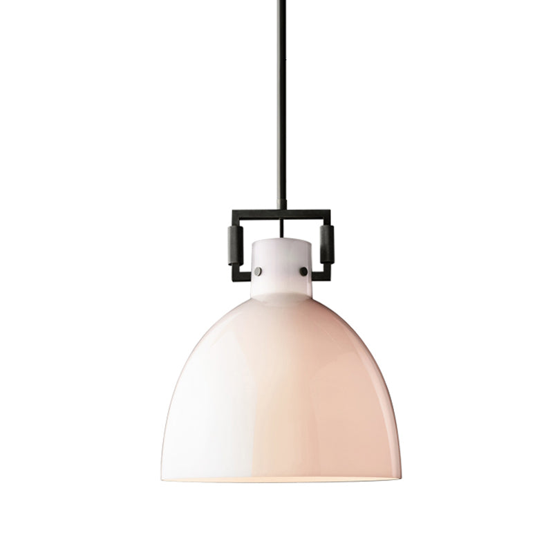 Industrial Bowl Shade Pendant Light Glass 1 Head Suspension Light for Corridor