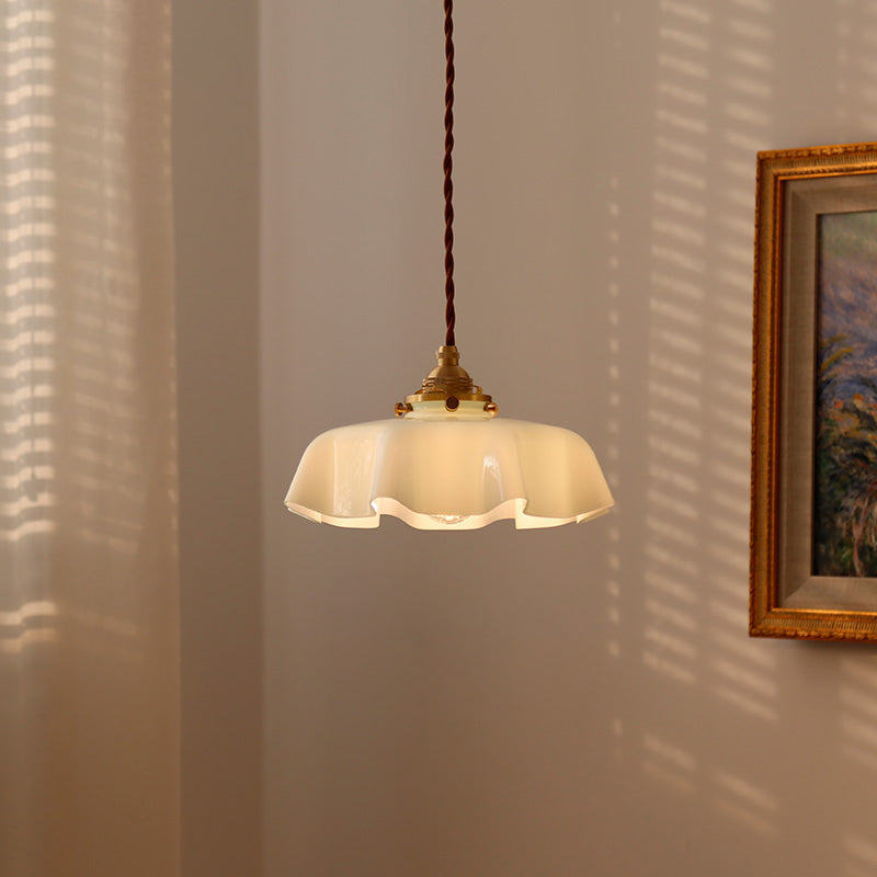 Nordic Style Macaron Pendant Light Metal Glass Hanging Light for Bedside