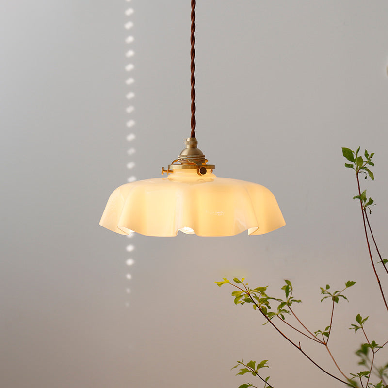 Nordic Style Macaron Pendant Light Metal Glass Hanging Light for Bedside