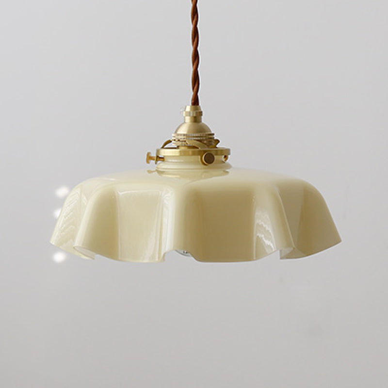 Nordic Style Macaron Pendant Light Metal Glass Hanging Light for Bedside