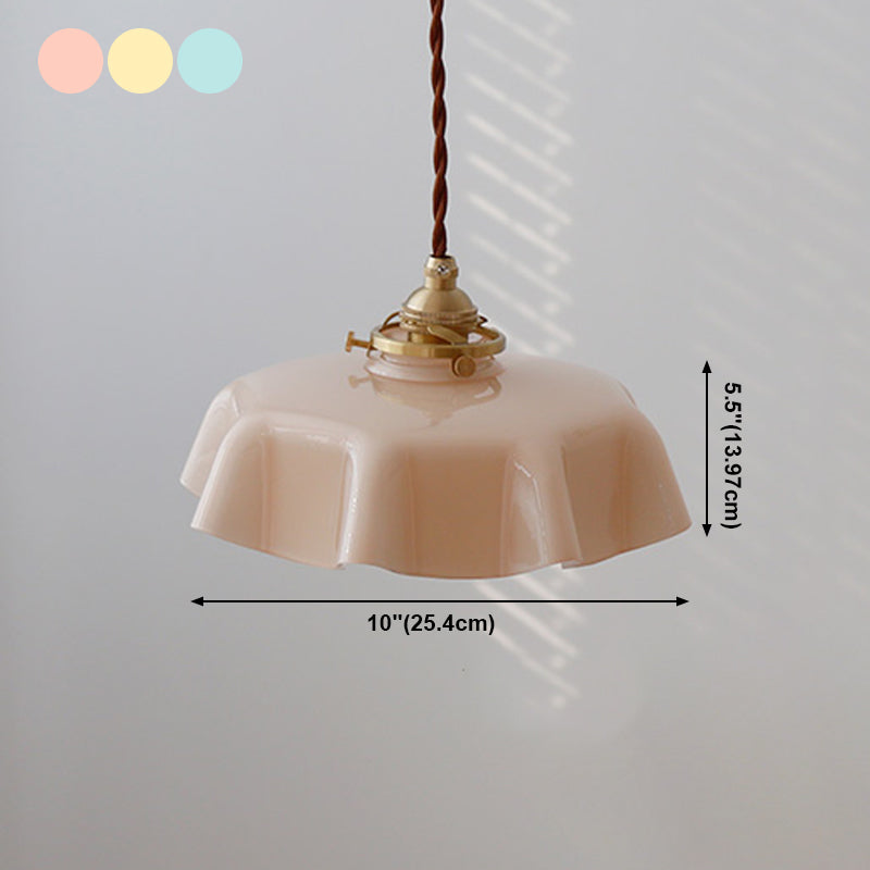 Nordic Style Macaron Pendant Light Metal Glass Hanging Light for Bedside