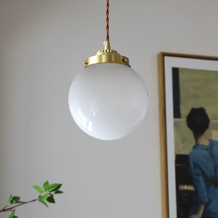 Modern Style Pendant Light Minimalism Metal Glass Hanging Light for Bedside