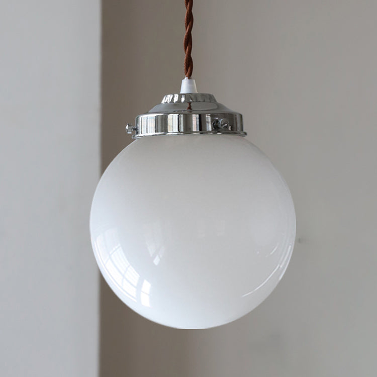 Modern Style Pendant Light Minimalism Metal Glass Hanging Light for Bedside