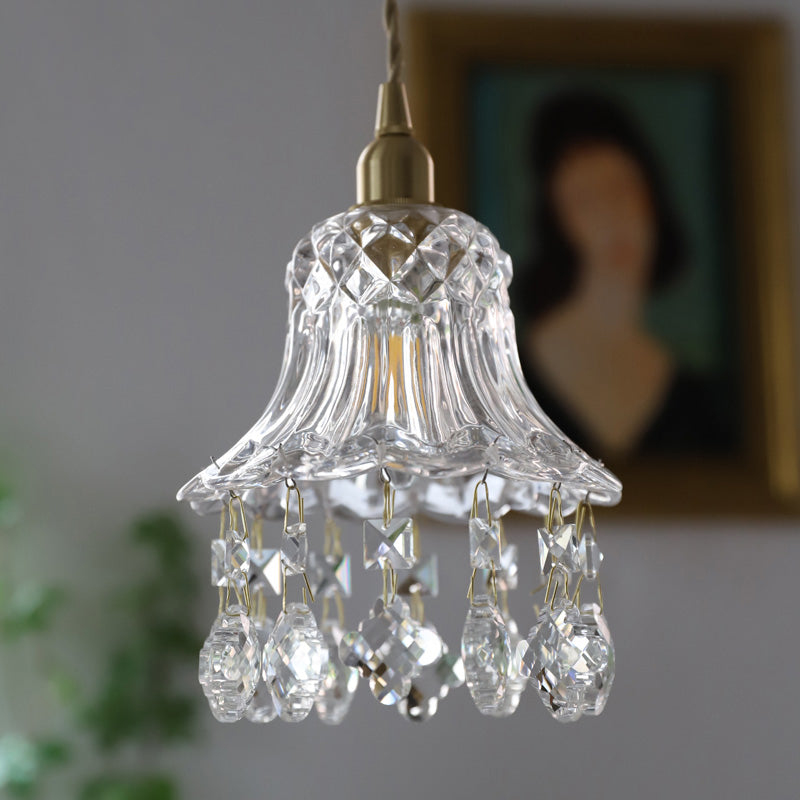Modern Style Pendant Light Glass Crystal Hanging Light for Dining Room Living Room