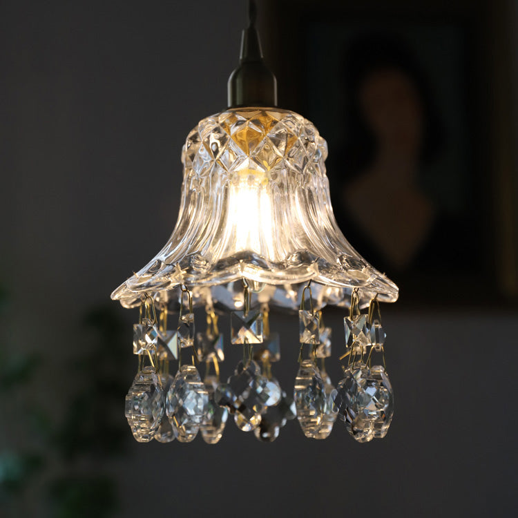 Modern Style Pendant Light Glass Crystal Hanging Light for Dining Room Living Room