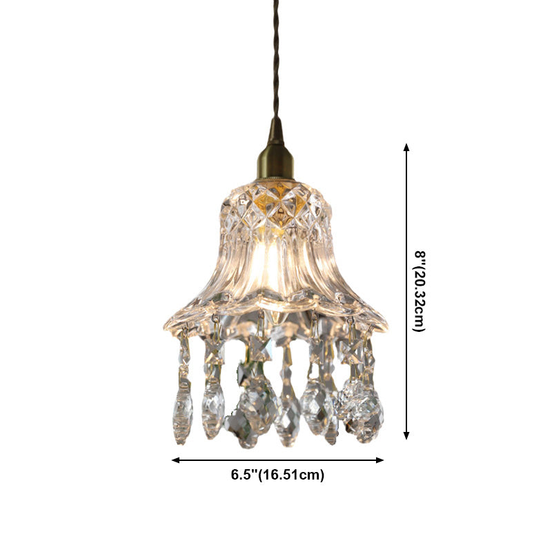 Modern Style Pendant Light Glass Crystal Hanging Light for Dining Room Living Room
