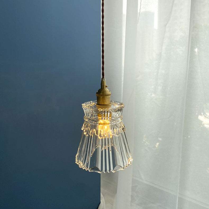 Pendre de style moderne Lumière transparente en verre transparent Light pour la barre de chevet