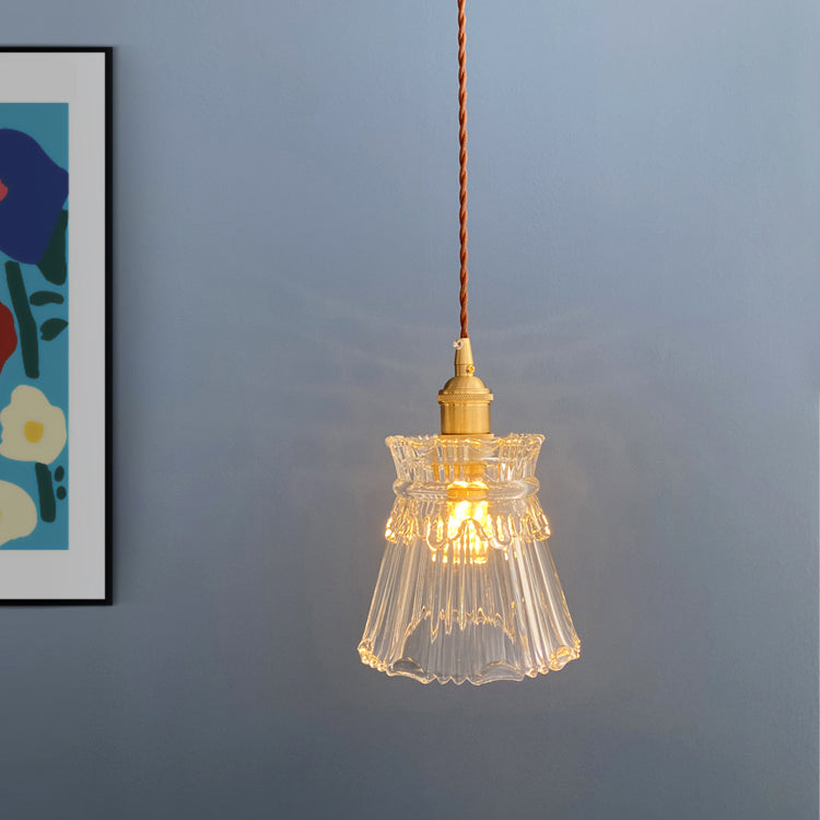 Pendre de style moderne Lumière transparente en verre transparent Light pour la barre de chevet