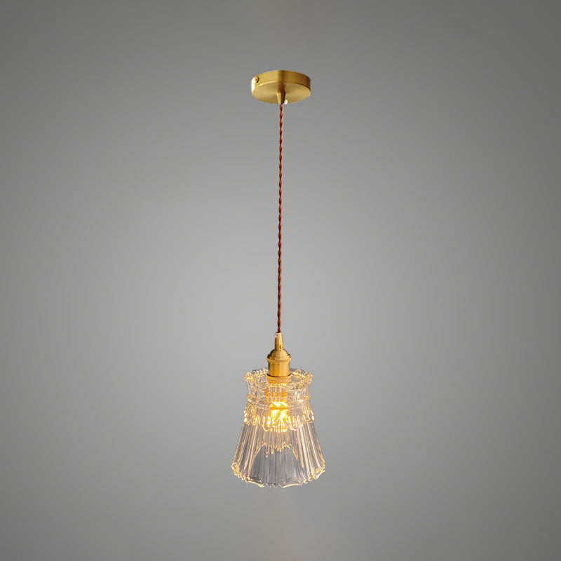 Pendre de style moderne Lumière transparente en verre transparent Light pour la barre de chevet