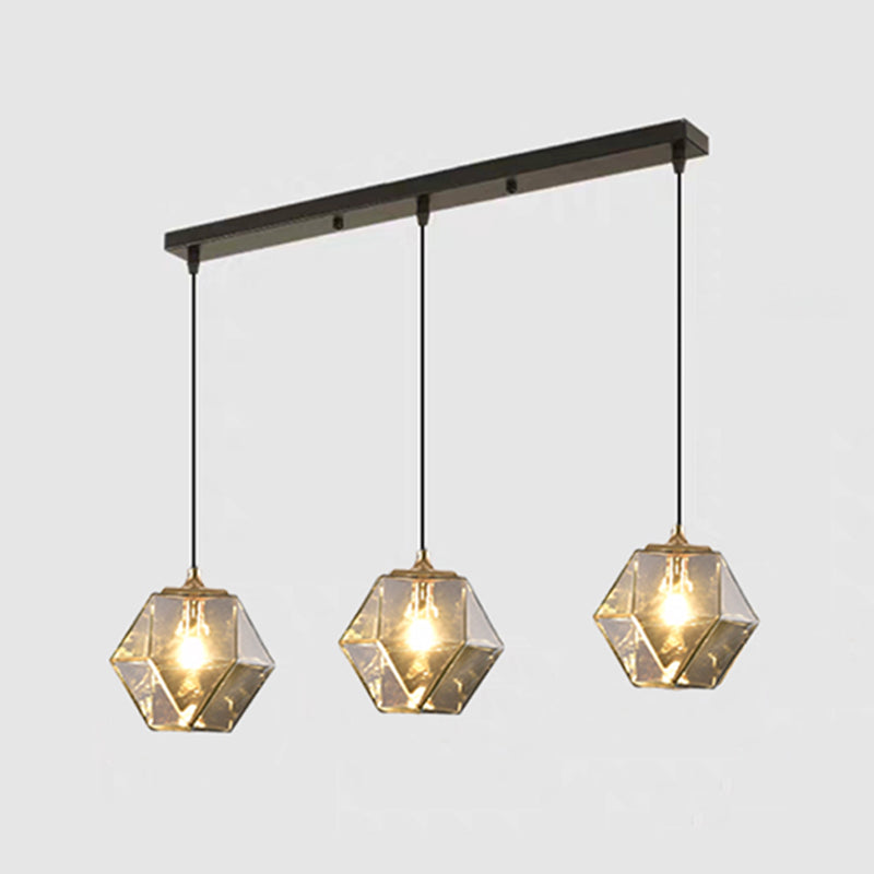 Verre géométrique suspendue Lumière Créative 1 Livrage léger Pendant le suspension moderne