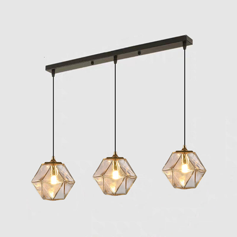 Verre géométrique suspendue Lumière Créative 1 Livrage léger Pendant le suspension moderne