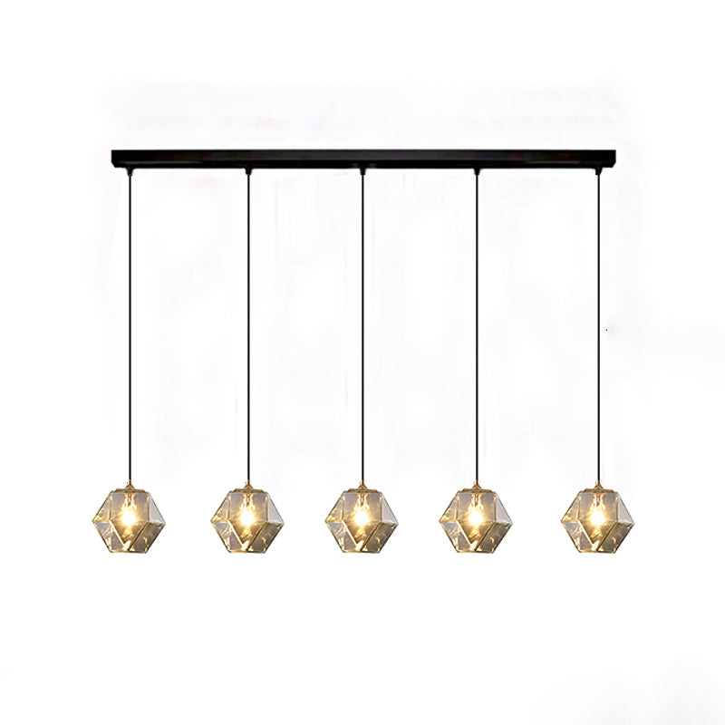 Verre géométrique suspendue Lumière Créative 1 Livrage léger Pendant le suspension moderne