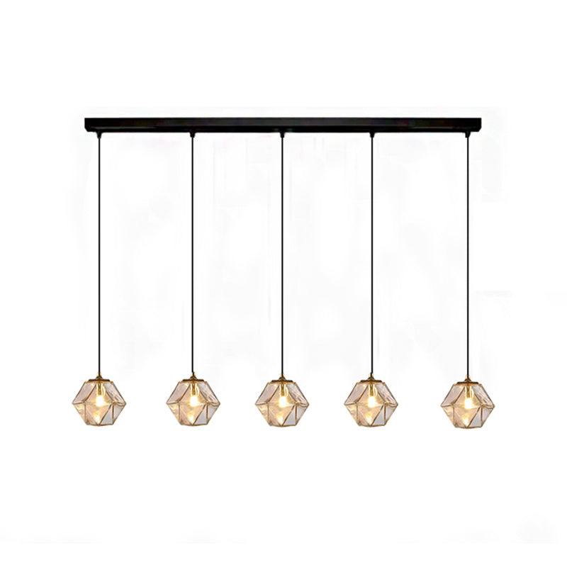 Verre géométrique suspendue Lumière Créative 1 Livrage léger Pendant le suspension moderne