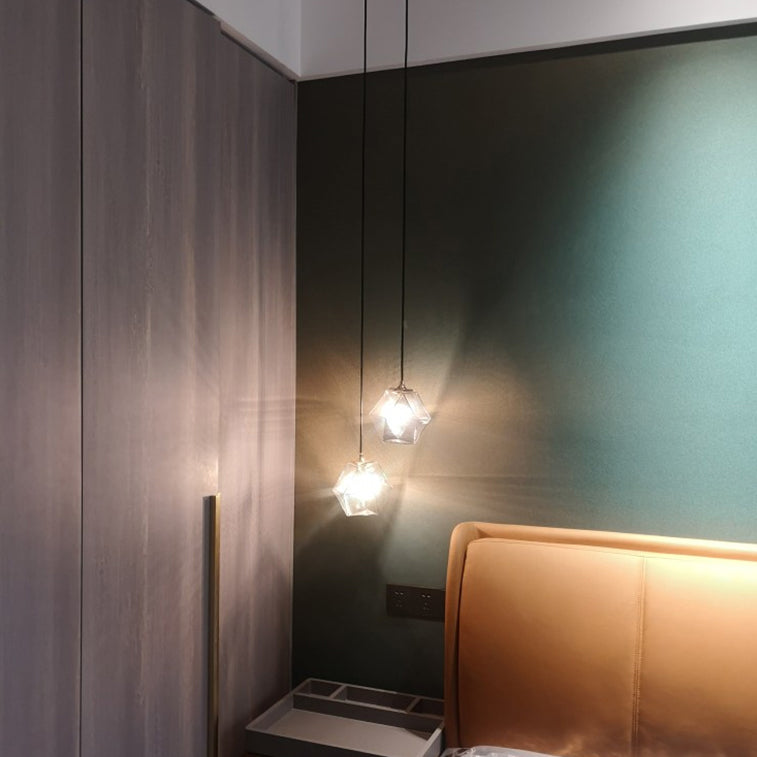 Verre géométrique suspendue Lumière Créative 1 Livrage léger Pendant le suspension moderne