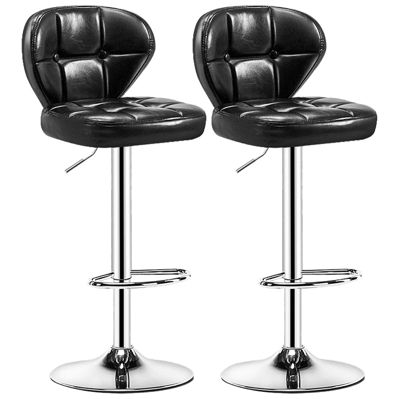 Nordic Style Leather Upholstered Barstool Adjustable Height Swivel Bar Stool