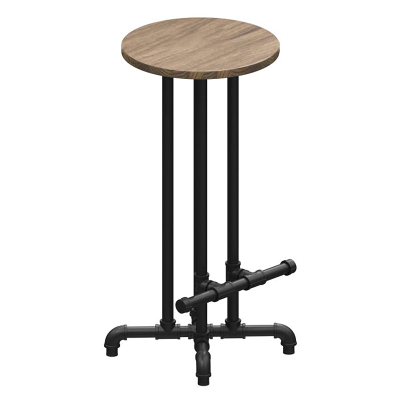 Wood Iron Bar Stool Industrial Style Backless 28.74" H Counter Stool with  Round Seat
