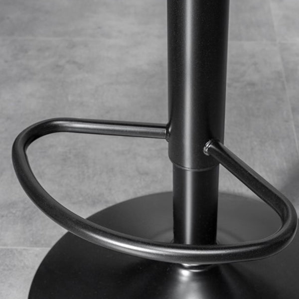 Industrial Style Leather Upholstered Barstool Adjustable Height Swivel Bar Stool