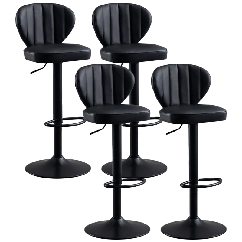 Modern Adjustable Barstool Leather Cushion Bar Stool for Living Room