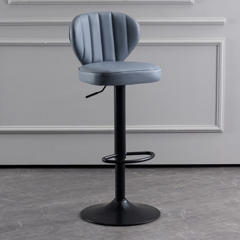 Modern Adjustable Barstool Leather Cushion Bar Stool for Living Room