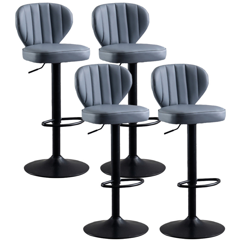 Modern Adjustable Barstool Leather Cushion Bar Stool for Living Room