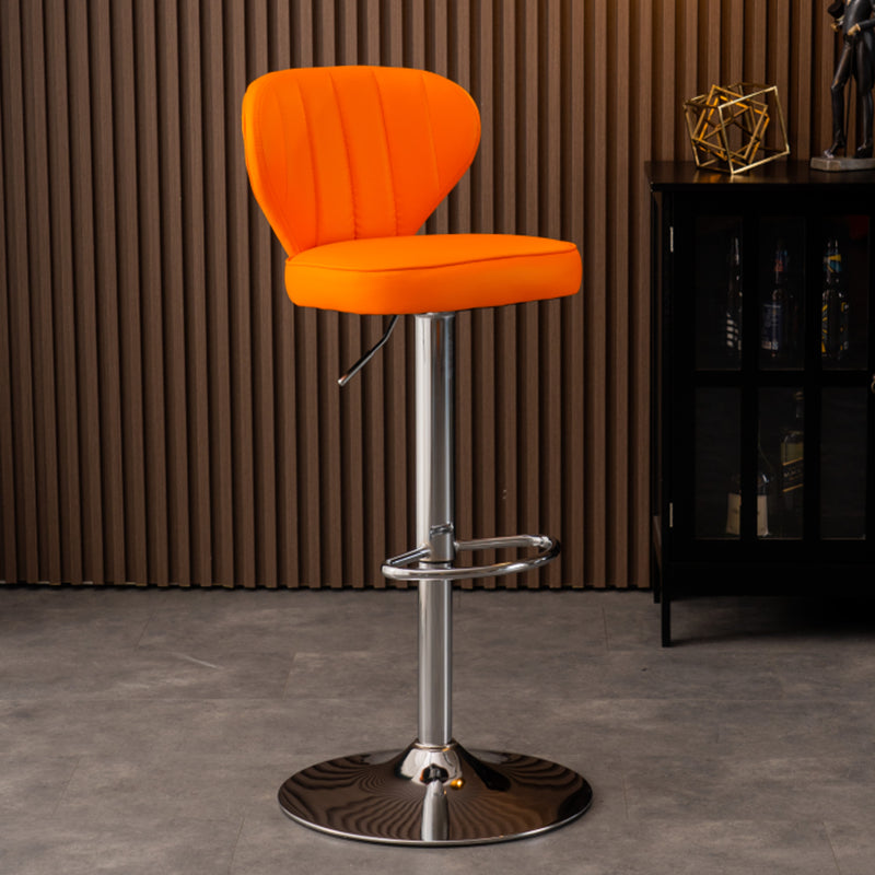 Modern Adjustable Barstool Leather Cushion Bar Stool for Living Room