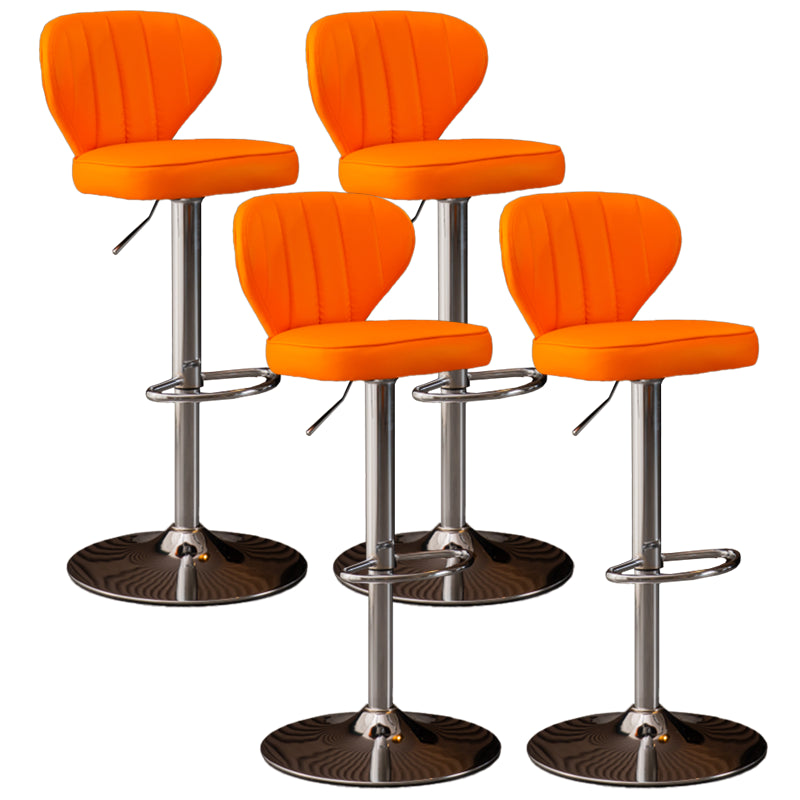 Modern Adjustable Barstool Leather Cushion Bar Stool for Living Room